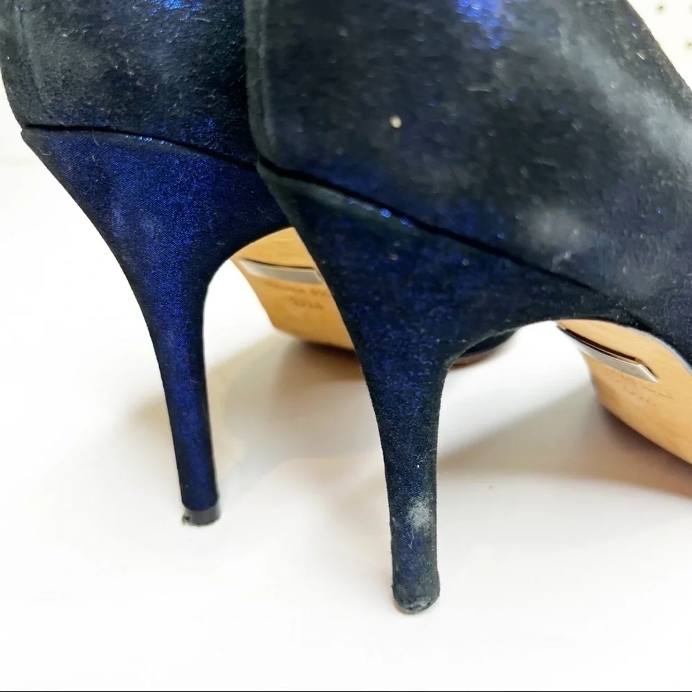 Badgley Mischka | Vision Blue Metallic Point Toe Stiletto Heel Pumps